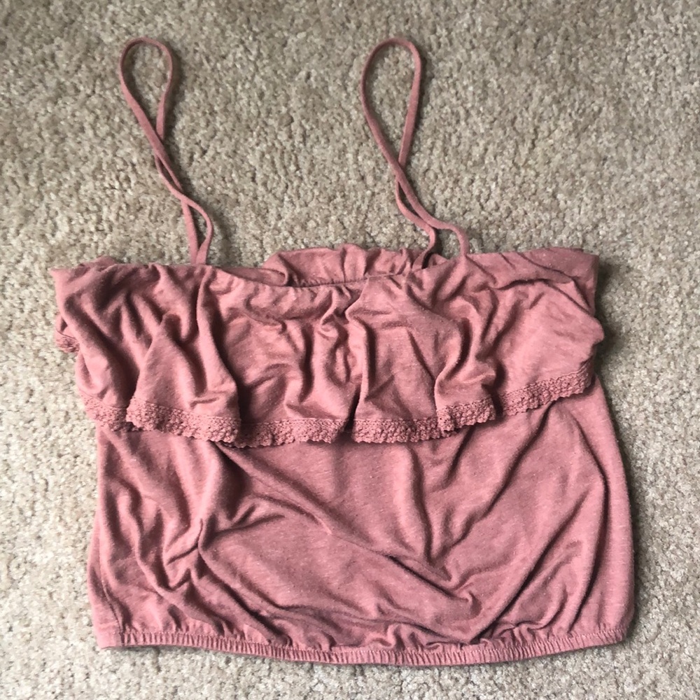 American Eagle ruffle crop